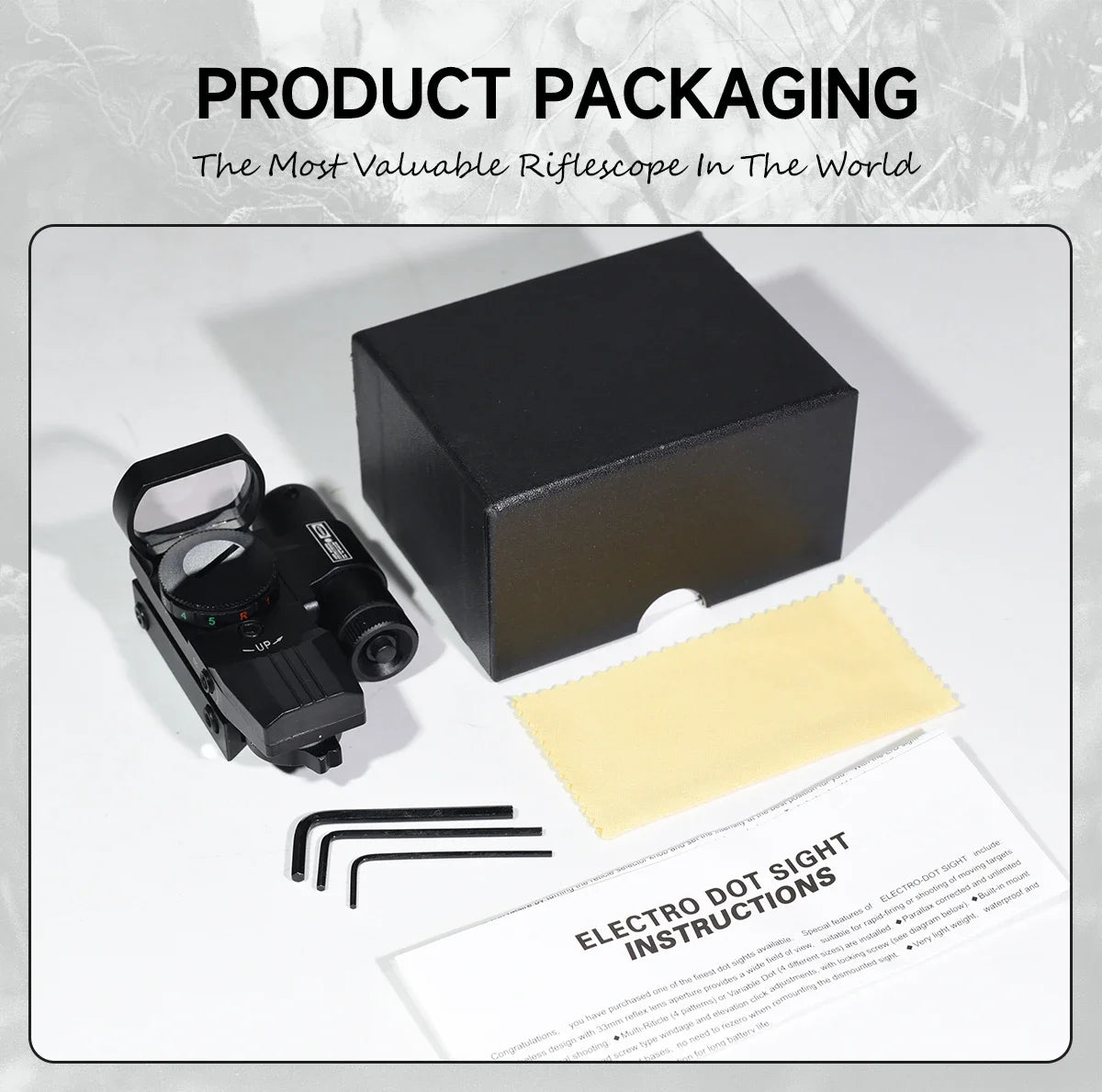 Tactical HD101 Red Dot Sight Series with Laser Combination Riflescope Optical Airsoft Adjustable Reflex 4 Reticle Scope Hunting