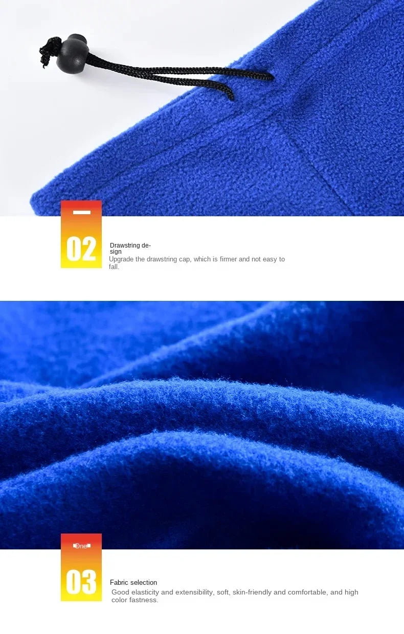 Tactical Military Fleece Hat and Scarf Set, Thermal Head Cover, Warm Balaclava, Face Mask, Sports Neck Protector, Winter