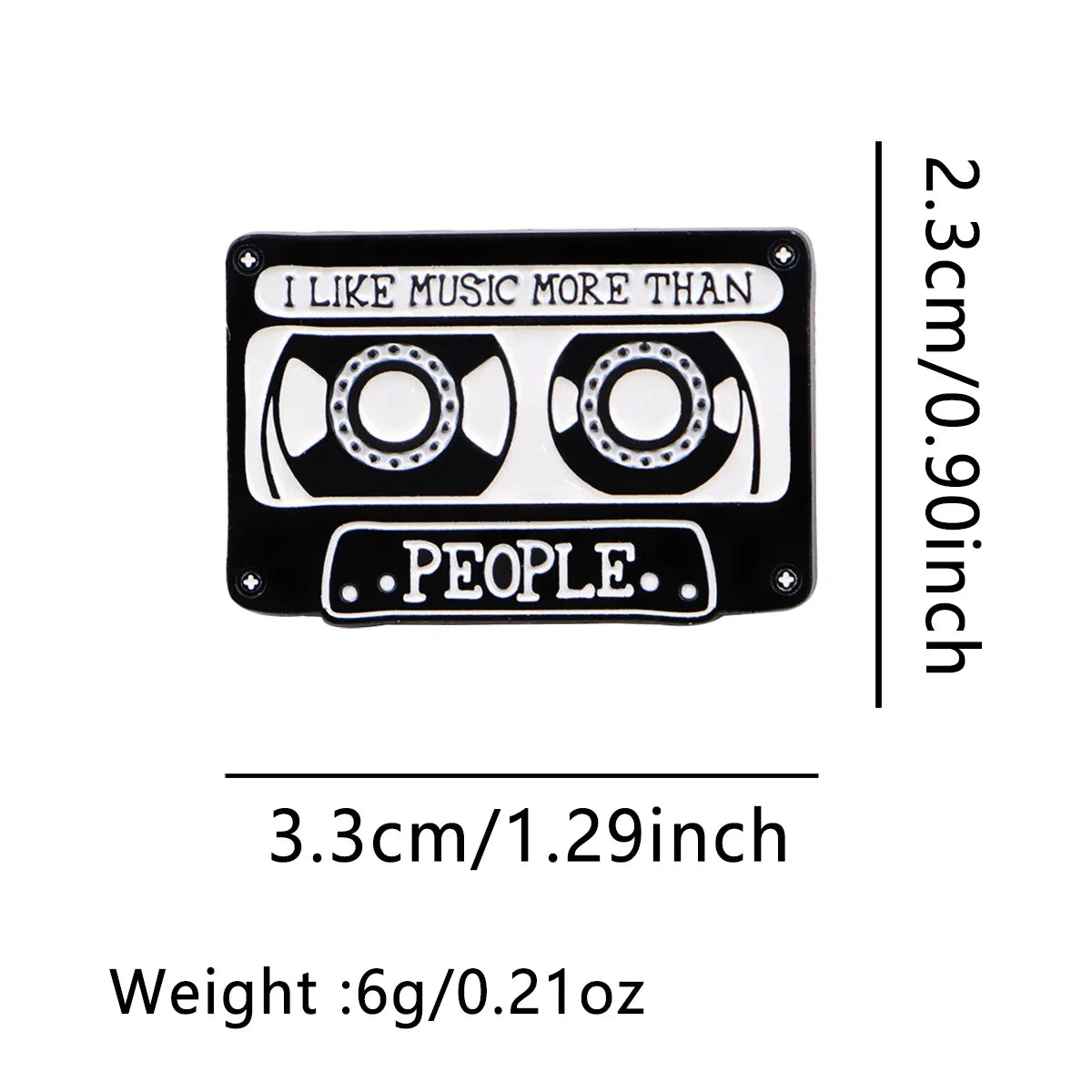 "I LIKE MUSIC" Enamel Pin Brooch Pines Lapel Pins Badge on Backpack Clothing Accessories Vintage Jewelry Music Enthusiasts Gifts