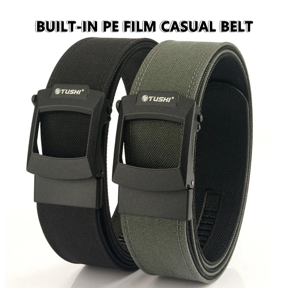 TUSHI 4.3cm Tactical Gun Belt for Men Multi-size 1100D Nylon Metal Automatic Buckle Police Military Belt Hunting IPSC Girdles