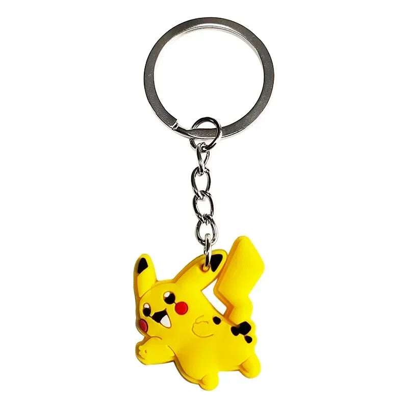 Cartoon Pokemon Pikachu Keychain Silicone Funny Keyring Bag Pendant Couple Car Keyholder Creative Bag Charm Accessories Gift