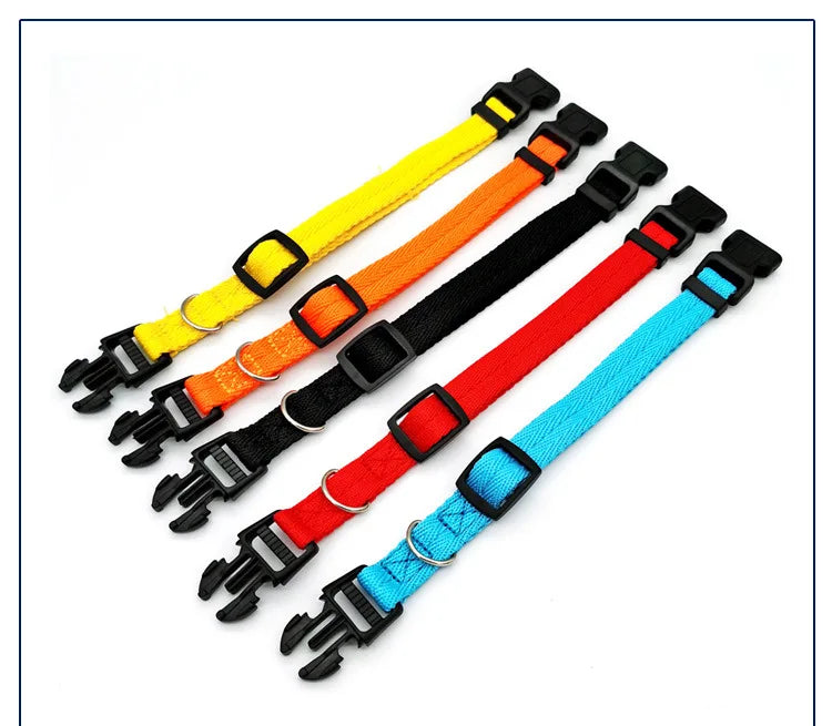 Pet Dog Collar Solid Color Puppy Collars Medium Dogs Quickly Disengaged Pet Dog Training Collar Teddy Bichon Small Dog Collar