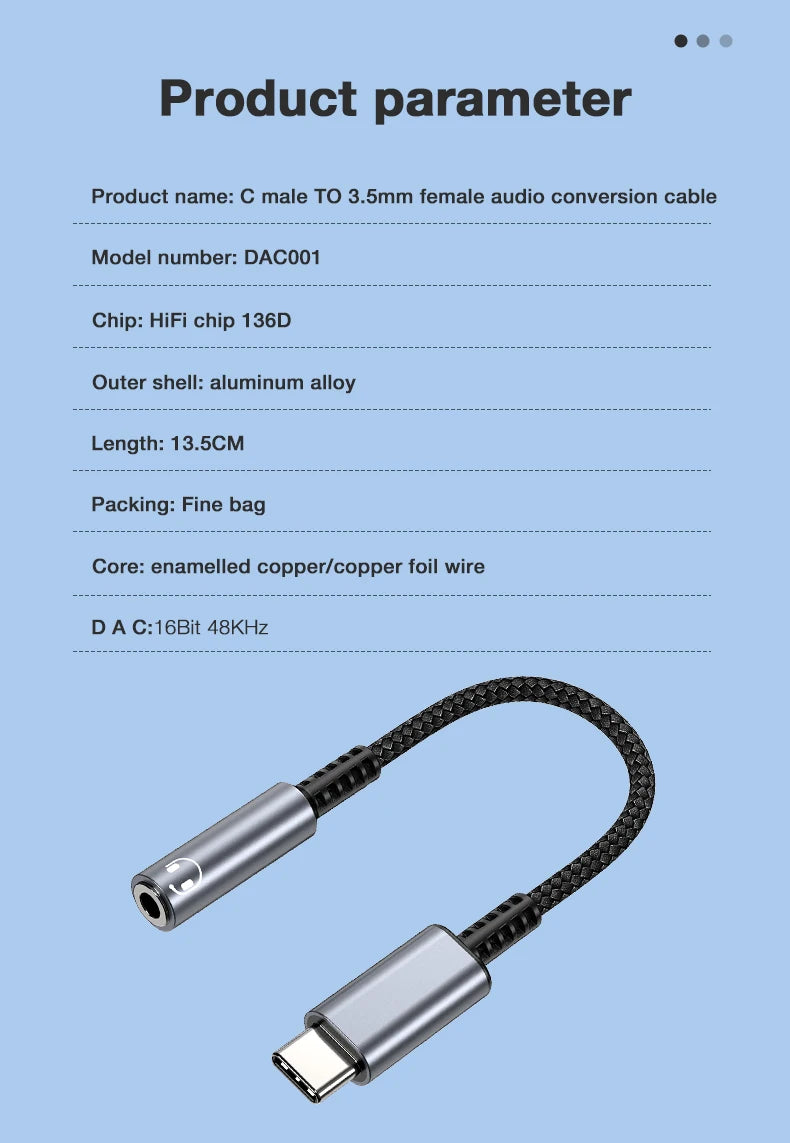 Type C to 3.5mm Audio Jack Adapter USB C to 3.5mm Headset/Microphone USB C to 3.5 Jack Adapter External Stereo Sound Card For PC
