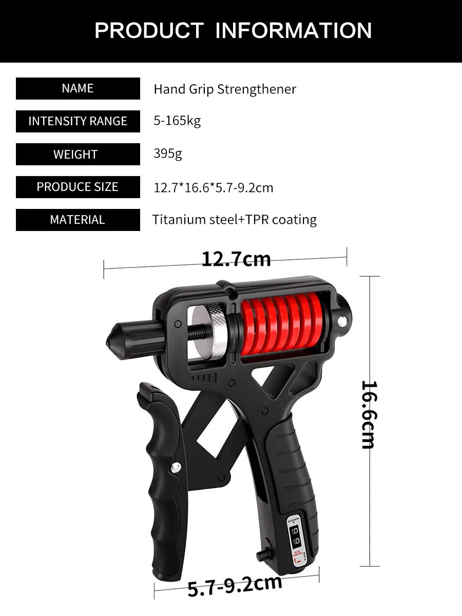Grip Strength Trainer, Hand Grip Strengthener, Adjustable Resistance Forearm Strengthener, Perfect for Musicians Athletes