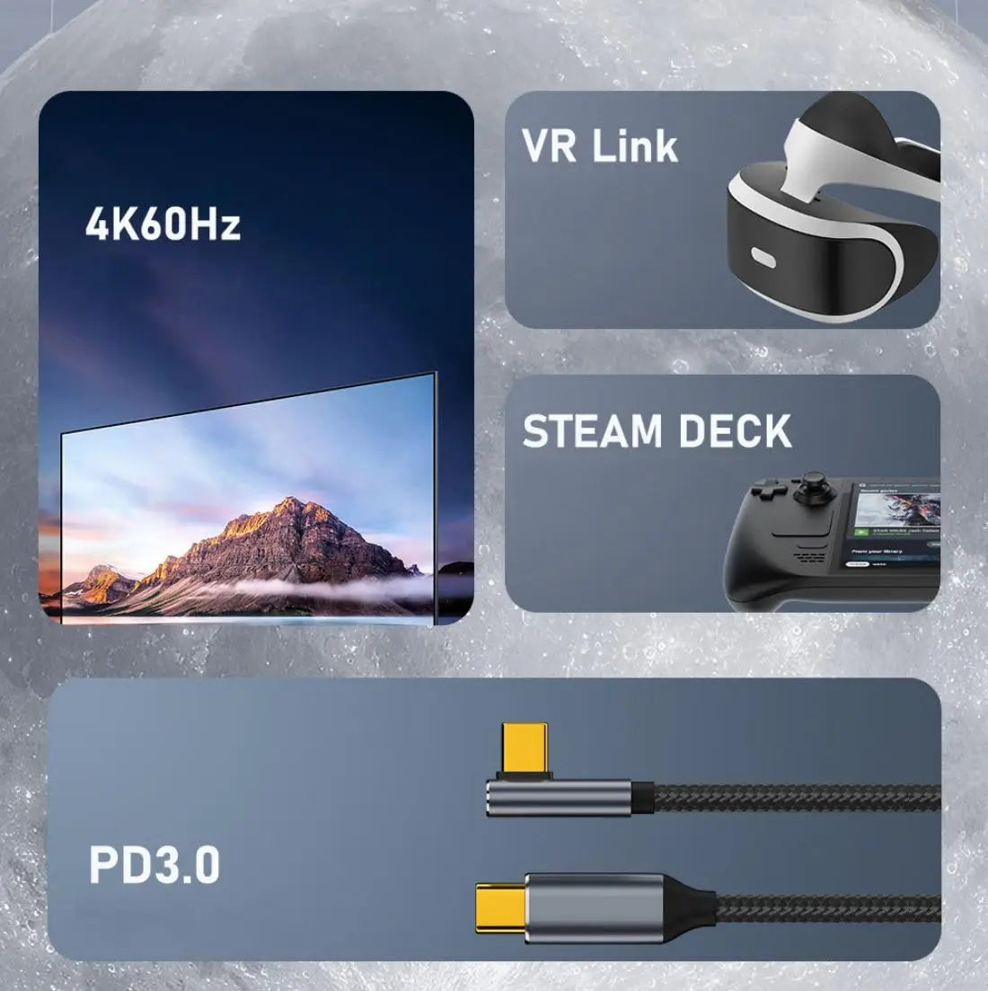 USB C to C Cable USB 3.1 Type C 10Gbps 100W Data Extension Cable 90 Degree Low Profile Angled 1.5M