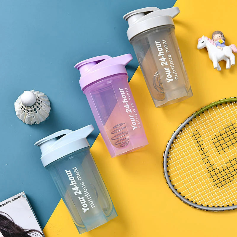 Sport Shaker Bottle 500ML Whey Protein Powder Mixing Bottle Sport Fitness Gym Shaker Outdoor Portable Plastic Drink Bottle