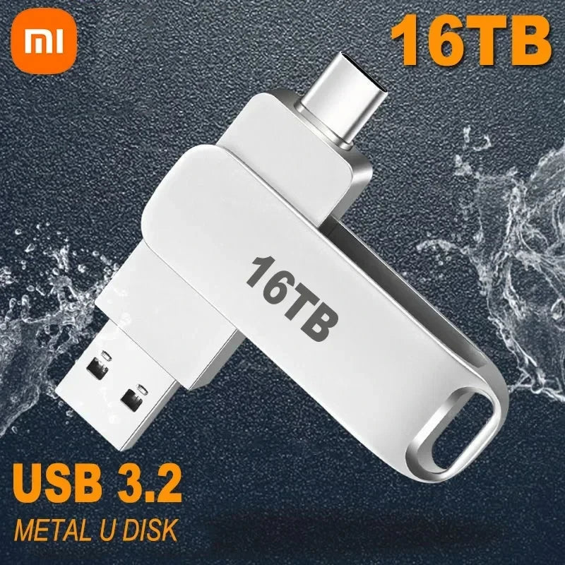 Xiaomi USB 3.2 16TB USB Flash Drive Memory Type-C 2-In-1 8TB 4TB OTG Pendrive 2TB High Speed Flash Disk 1TB For PC Laptop