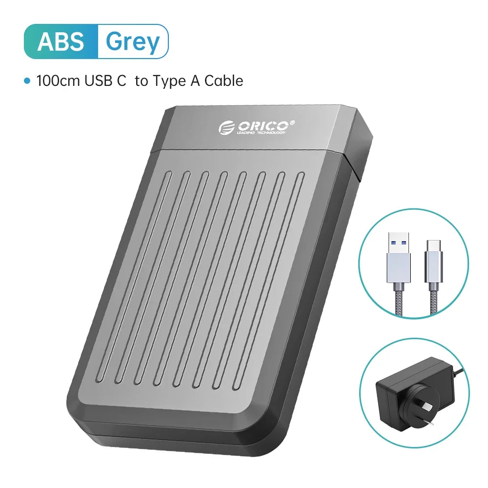ORICO 3.5" HDD Case SATA to USB C 6Gbps External Hard Drive Case for 3.5 inch HDD Enclosure with 12V Power Adapter Support 18TB