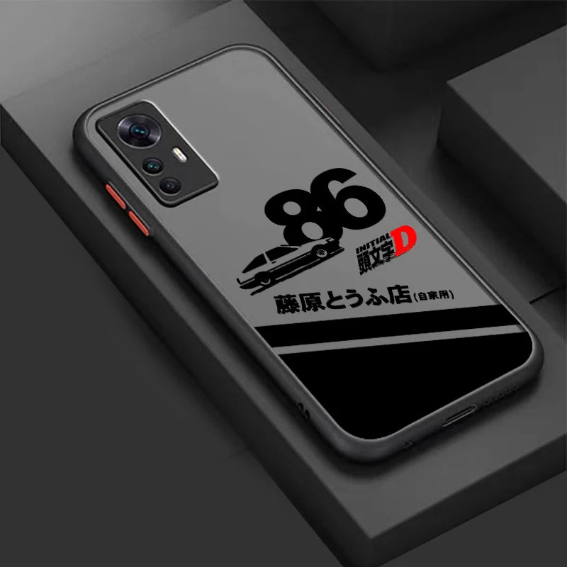 Initial D Anime Art Car Cool Frosted Translucent For Xiaomi Mi 13 12 12T 11T 11 11i 10T 10 9T Pro Lite Ultra 5G Back Phone Case