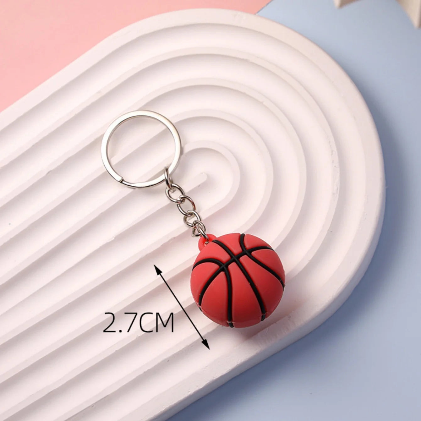 Simulation Football Basketball Volleyball Tennis Rugby Keychain PVC Creative Mini Key Ring Backpack Pendant Car Accessories Gift