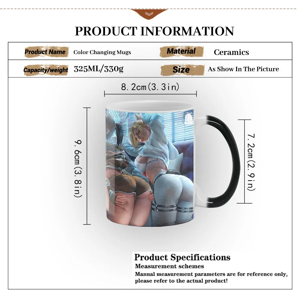 Anime Sexy Bikini Girls Color Changing Mugs Beauty Ceramic Magic Mug Erotic Heat Sensitive Coffee Cup Eroticism Tea Cup Novelty