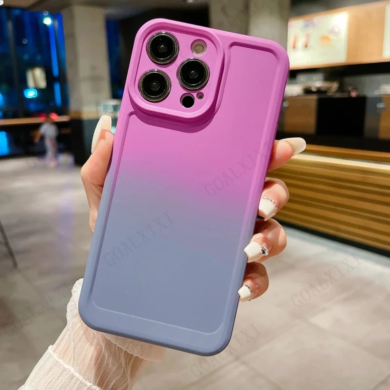 Antiskid cases silicone phone cases for iPhone 16 15 14 13 12 11 pro 8p 7p max plus mini ip16 16pro pls case gradient soft cover