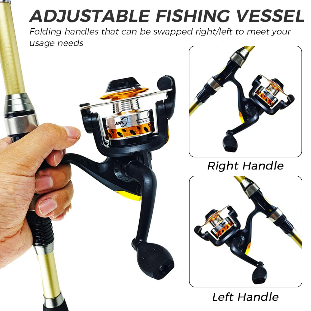 Fishing rod Set 1.8M Full Kits With Telescopic Fishing Rod And Spinning Reel 5.2:1 Baits Hooks Travel Pole Set 2025 NEW