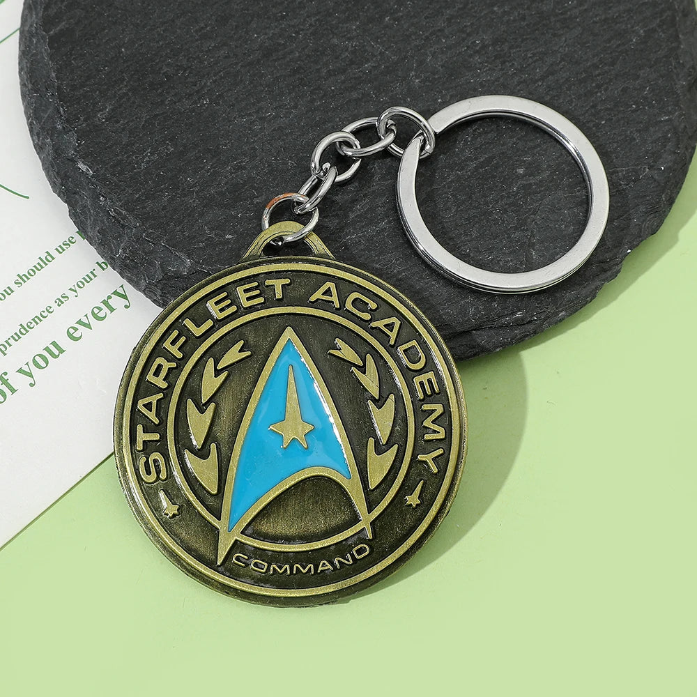 New War Star Trek Keychain Company Logo Metal Communicator Darkness Starfleet Statement Fashion Keychain