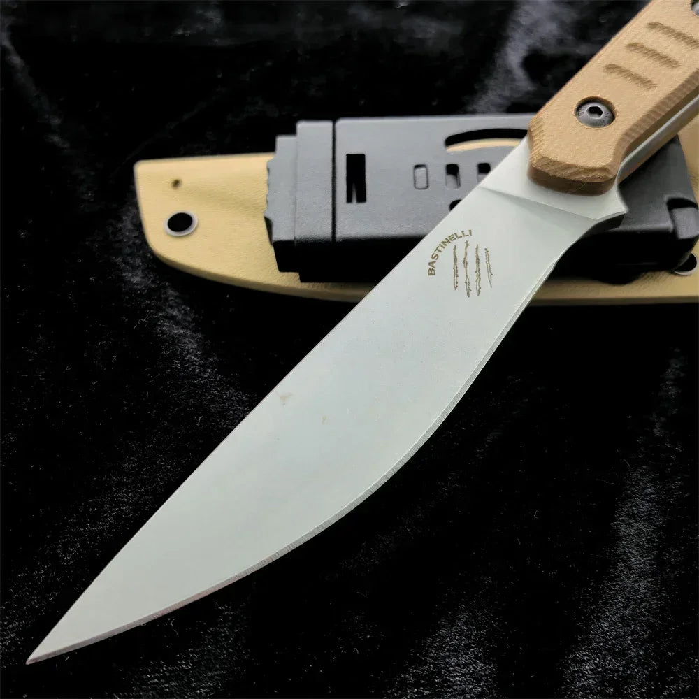 Tactical Fixed Blade Knife with Kydex Sheath - Features 8Cr13MoV Steel and G10 Handle for Outdoor, Combat, and Hunting Use