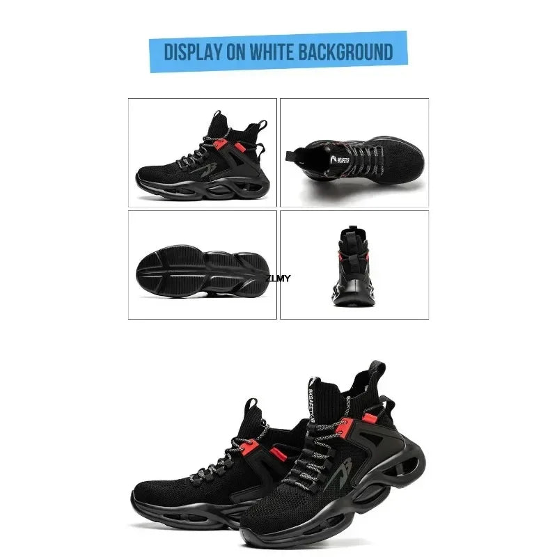 Tactical Boots for Man Breathable Work Safety Boots with Steel Toe Fashion Work Shoes Men Anti-stab Anti-smash Sneaker