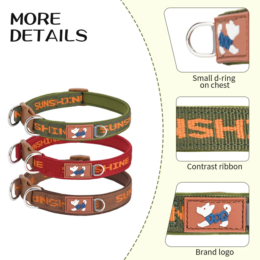 CP570--Pet dog adjustable collar，Two metal D-ring and durable buckle，Colorful prints，Suitable for large, medium, and small dogs.