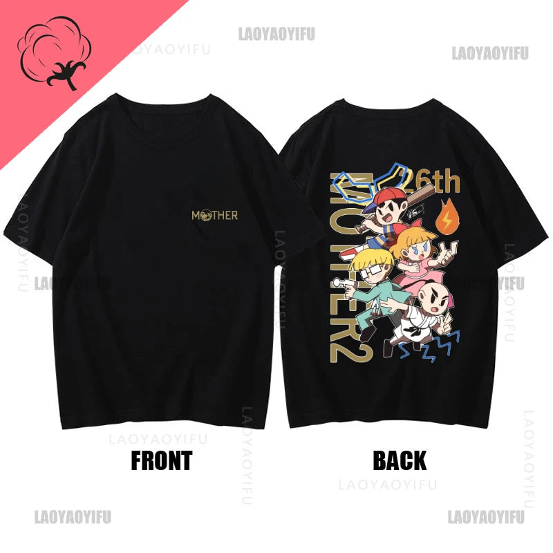 Heroes Man's TShirt Mother Earthbound Game Crewneck Tops Fabric T Shirt Funny Cotton Gift Idea  Fashion Short Sleeve Clothing