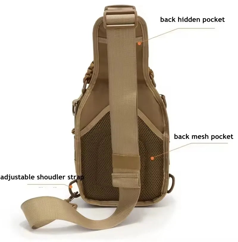 Military Tactical Backpack Shoulder Bag  Chest bag Men Outdoor Hiking Camping  Army Hunting Fishing Pack Sling Molle Usb bag bag