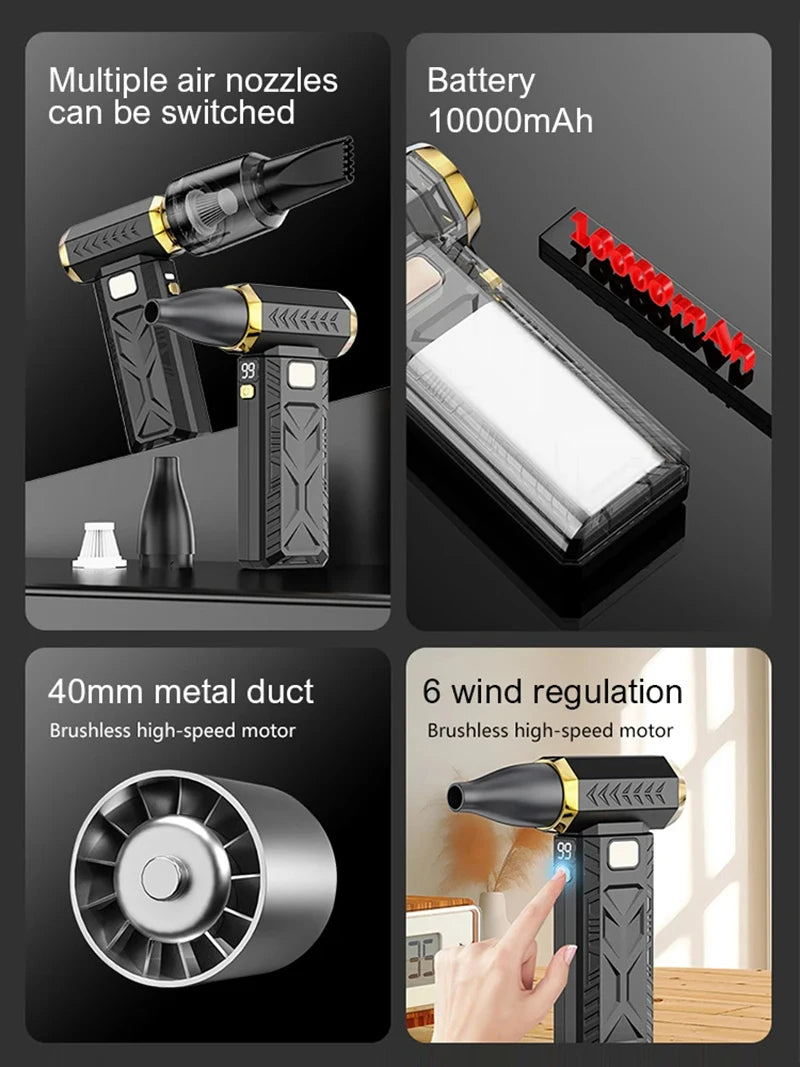 Xiaomi 1000000RPM Violent Fan Powerful Electric Air Blower Portable Dust Cleaner TypeC Charging 55m/s Brushless Turbo Jet Blower