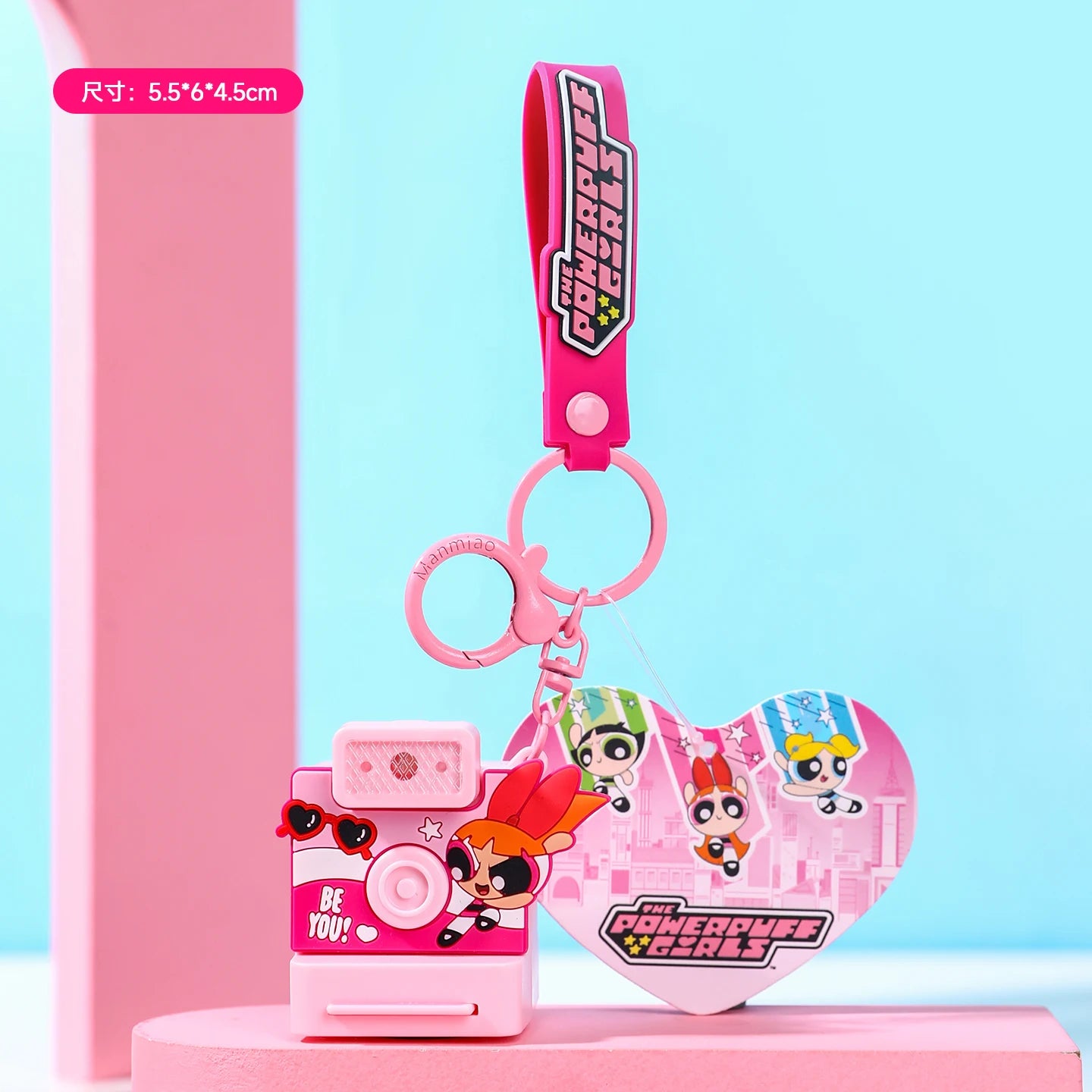 Powerpuff Girls Cartoon Anime Keychain Polaroid Flash Creative Fashion Toy Ideal Gift for School Opening Kids' Age