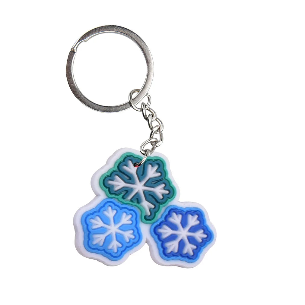Snowflake Series Keychain New 2D PVC Soft Rubber Backpack Decoration Christmas Gift Car Free DIY Keychain Accesorios Bag Charm