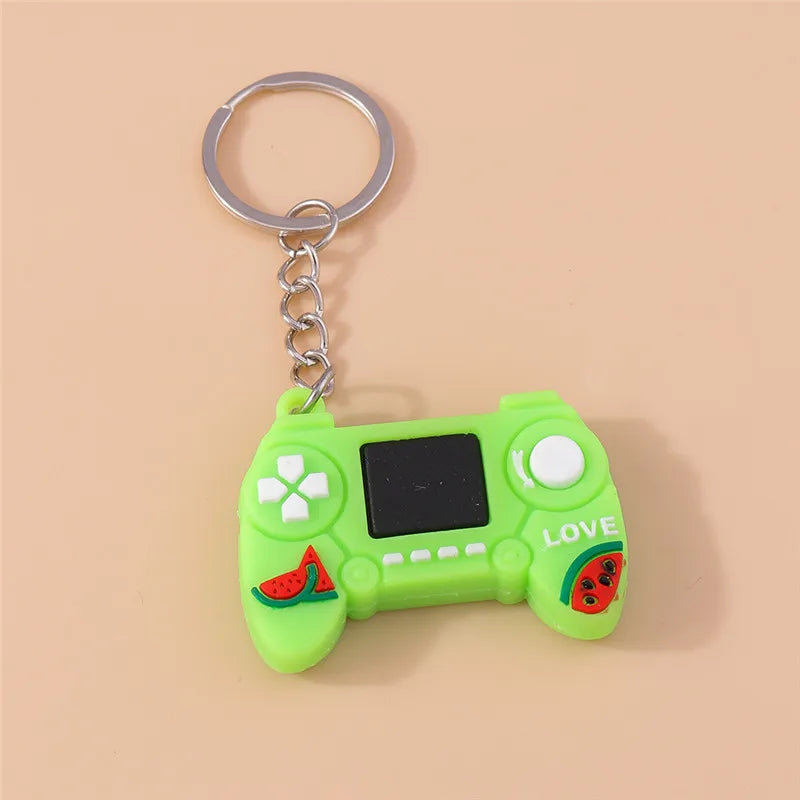 1pc PVC Individual Game Machine Keychain Mini Cartoon Game Console Gamepad Keychains for Boy Bag Pendant Car Key Birthday Gifts