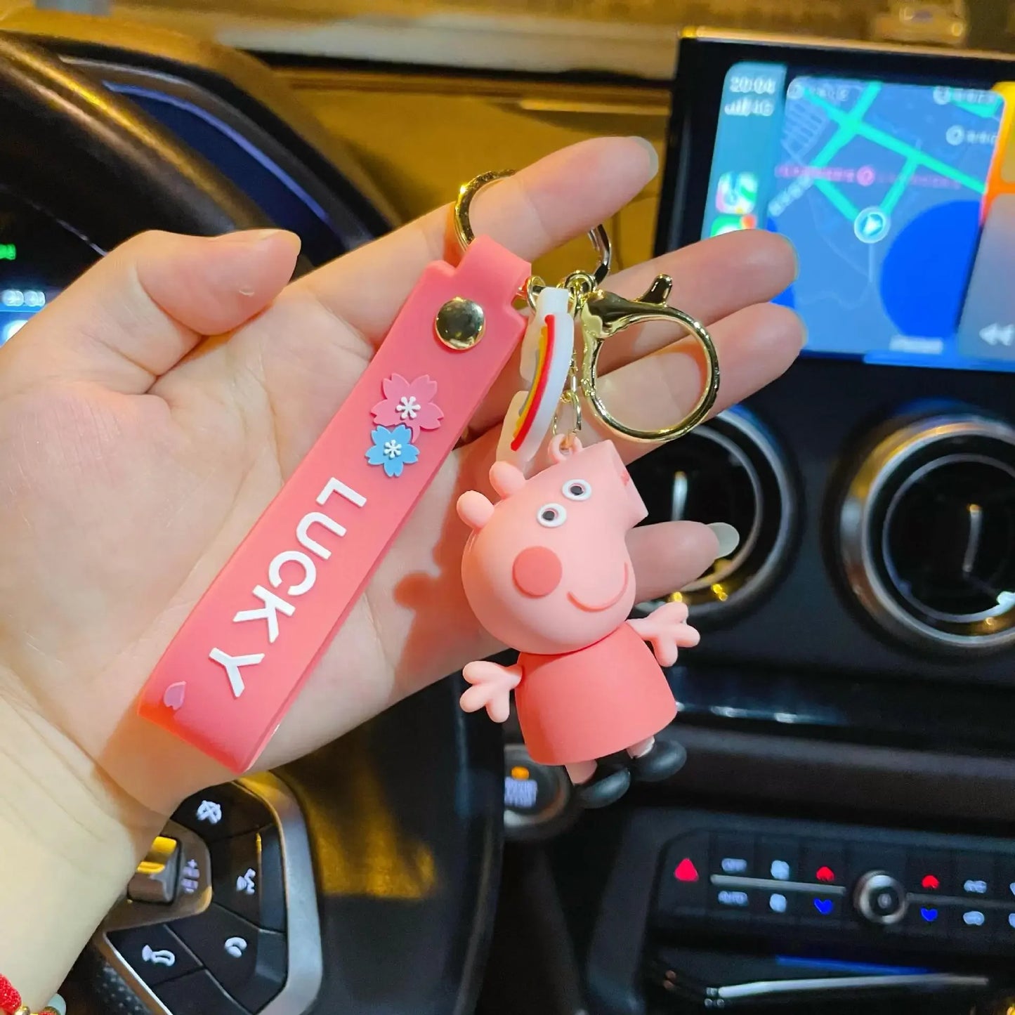 New Cute Peppa Pig Anime Cartoon Keychain Pendant Kawaii Creative Student Couple Bag Pvc Doll Car Accessories Birthday Gifts