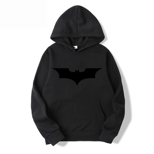 Men's hoodie and bat logo: Fashionable and comfortable hooded sweatshirt, a fan of heroes