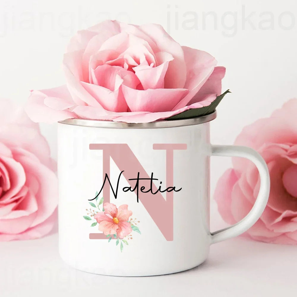 Personalized Mug Initial with Name Cup Custom Coffee Hot Chocolate Mugs Bridesmaid gift wedding birthday christmas Gifts for Her