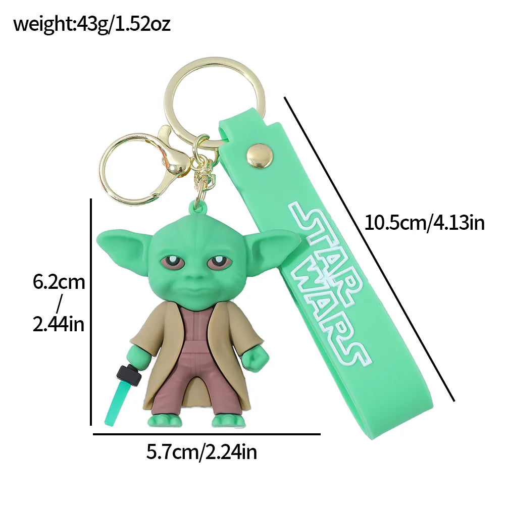 Star Wars Keychain Master Yoda Keyring for Backpack Schoolbag Decor Keyholder Trinket Kids Toys Gifts Accessories