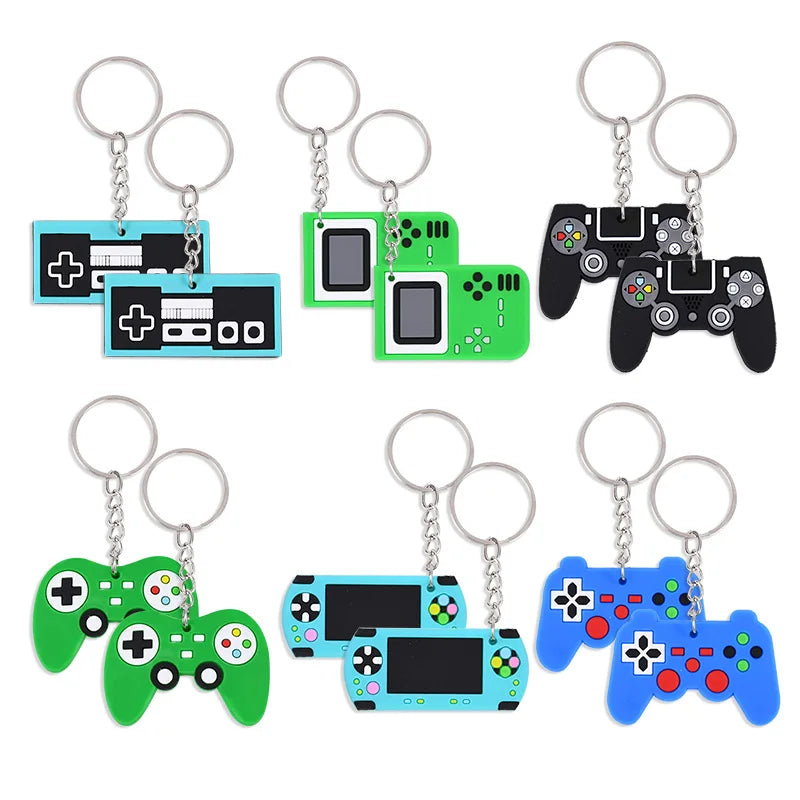 6/12/24Pcs Video Game Machine PVC Keychains Kids Birthday Party Favors Gift for Guest Goodie Pinata Fillers Backpack Pendant Toy