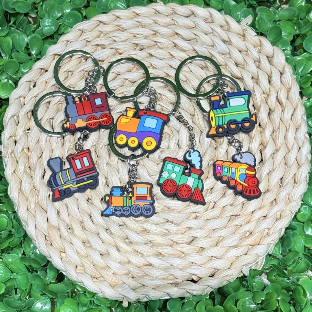 1PCS Keychain Train Cartoon Cute Keyring fit Car Key Accessories Woman Children Birthday Souvenir Friends Party Gifts