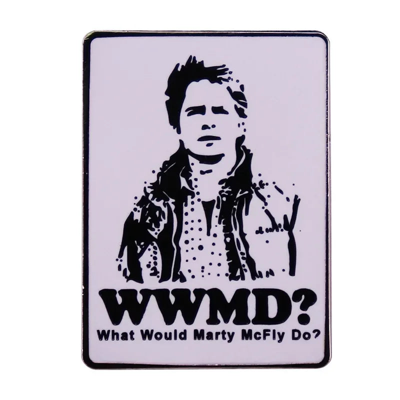 Movie Back To The Future Enamel Pins Interesting Metal Lapel Badge Denim Jacket Backpack Pin Men Women Fashion Jewelry Gifts