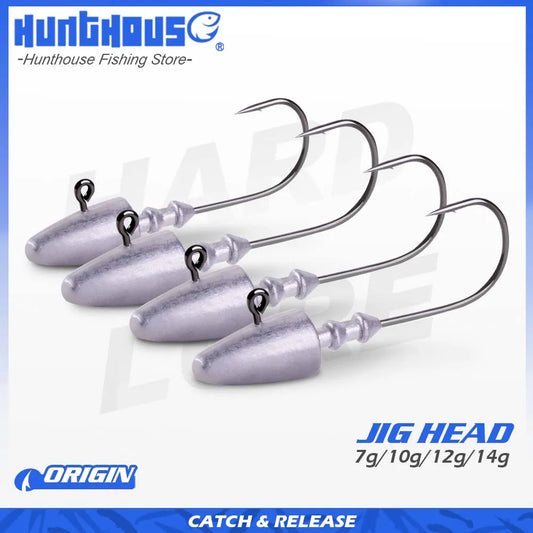 Hunthouse 7g 10g 12g 14g Dart Jig Head Fishing Hook Soft Lure High Carbon Steel Fishhooks Jig Heads For Fishing Bait Hooks