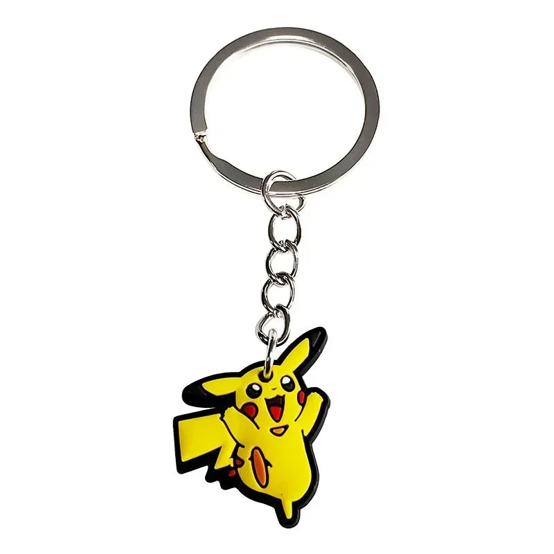 Cartoon Pokemon Pikachu Keychain Silicone Funny Keyring Bag Pendant Couple Car Keyholder Creative Bag Charm Accessories Gift