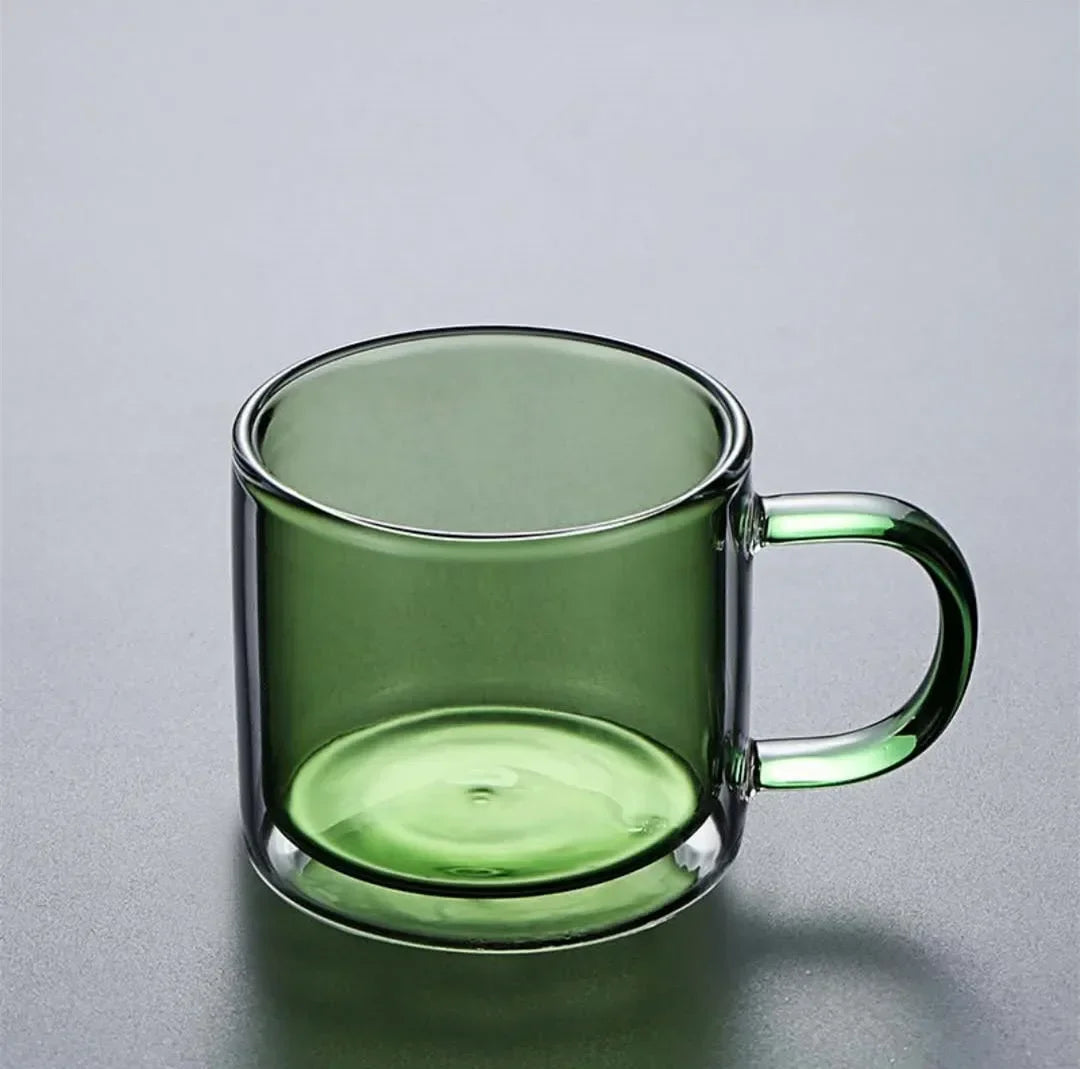 Creative Double Bottom Glass Mugs for Home, 250ml Drinking Tumbler for Wine, Whiskey, Vodka, Coffee, Juice, Water, Tea