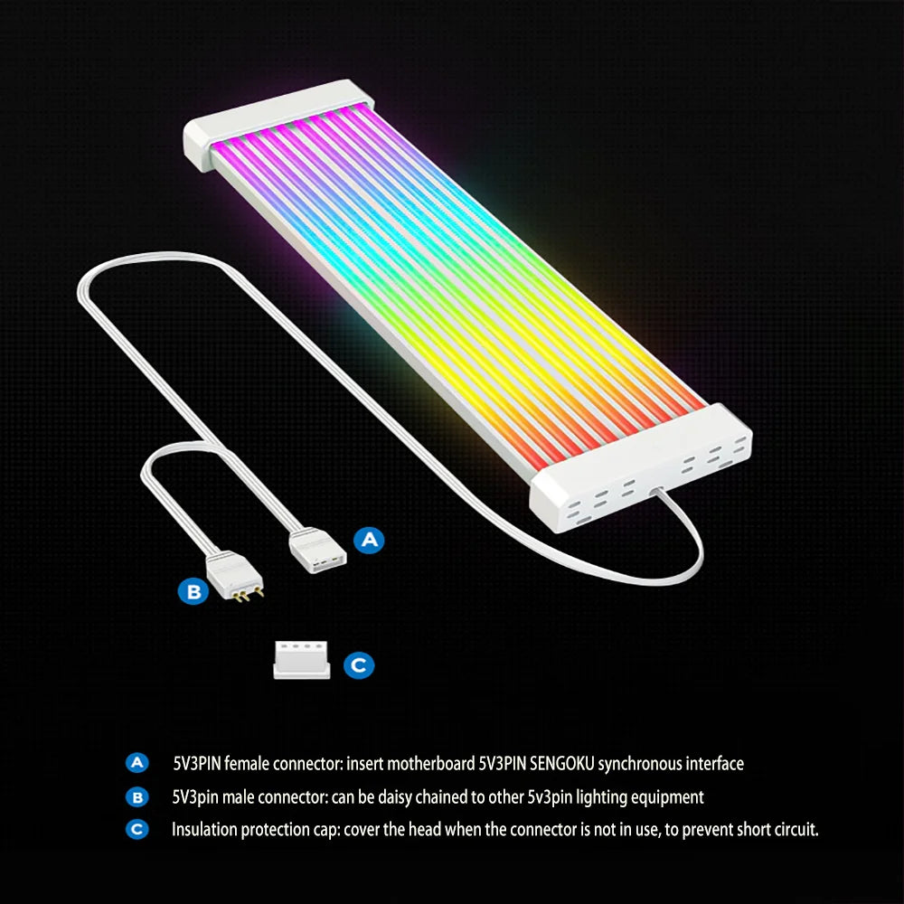 ARGB Sync Board for PC Power Supplies 24-pin GPU Graphics Cards 8-pin Cables and Chassis Illuminated Neon Cables RGB LED Strips