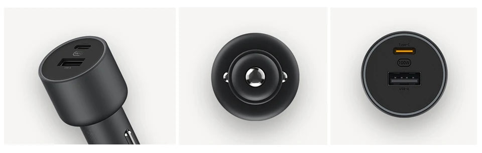 Xiaomi Mi Car Charger 100W MAX 1A1C Fast Charging Dual-port USB-A USB-C Smart Device Fully Compatible With Light Effect Display