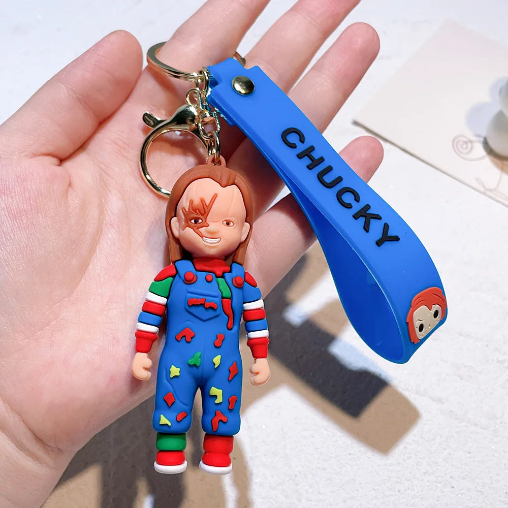 Horror Movie Keychain Cartoon Chucky Doll Pendant Key Chains Bag Car Keyring llaveros Punk Jewelry Gifts New Wholesale