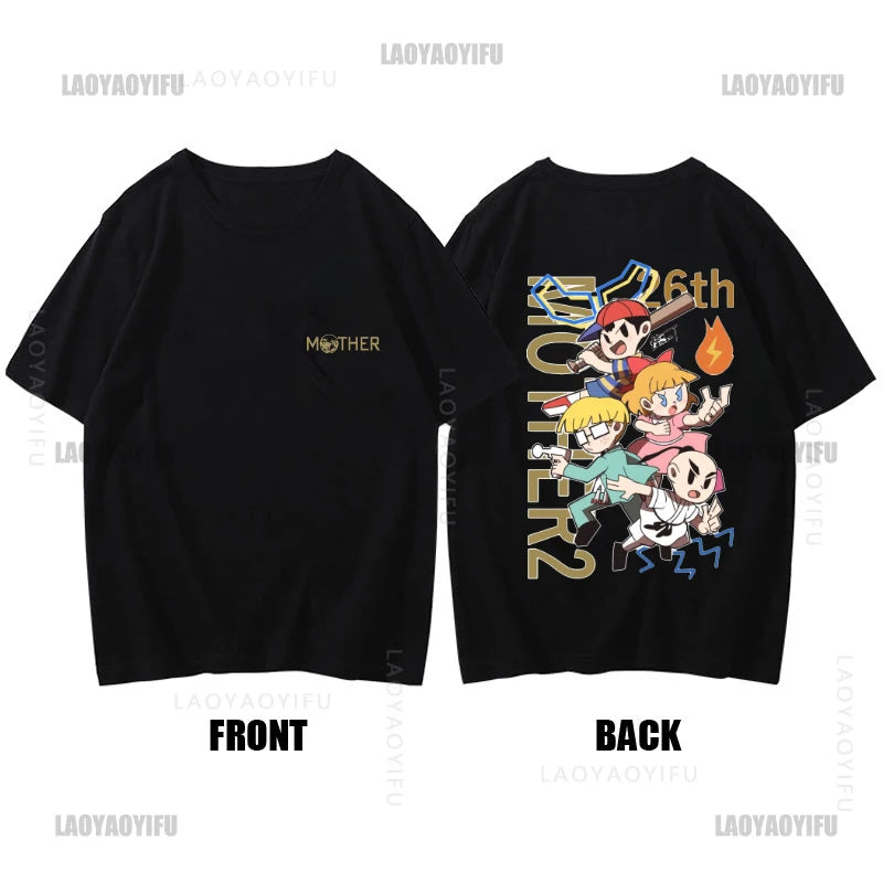 Heroes Man's TShirt Mother Earthbound Game Crewneck Tops Fabric T Shirt Funny Cotton Gift Idea  Fashion Short Sleeve Clothing