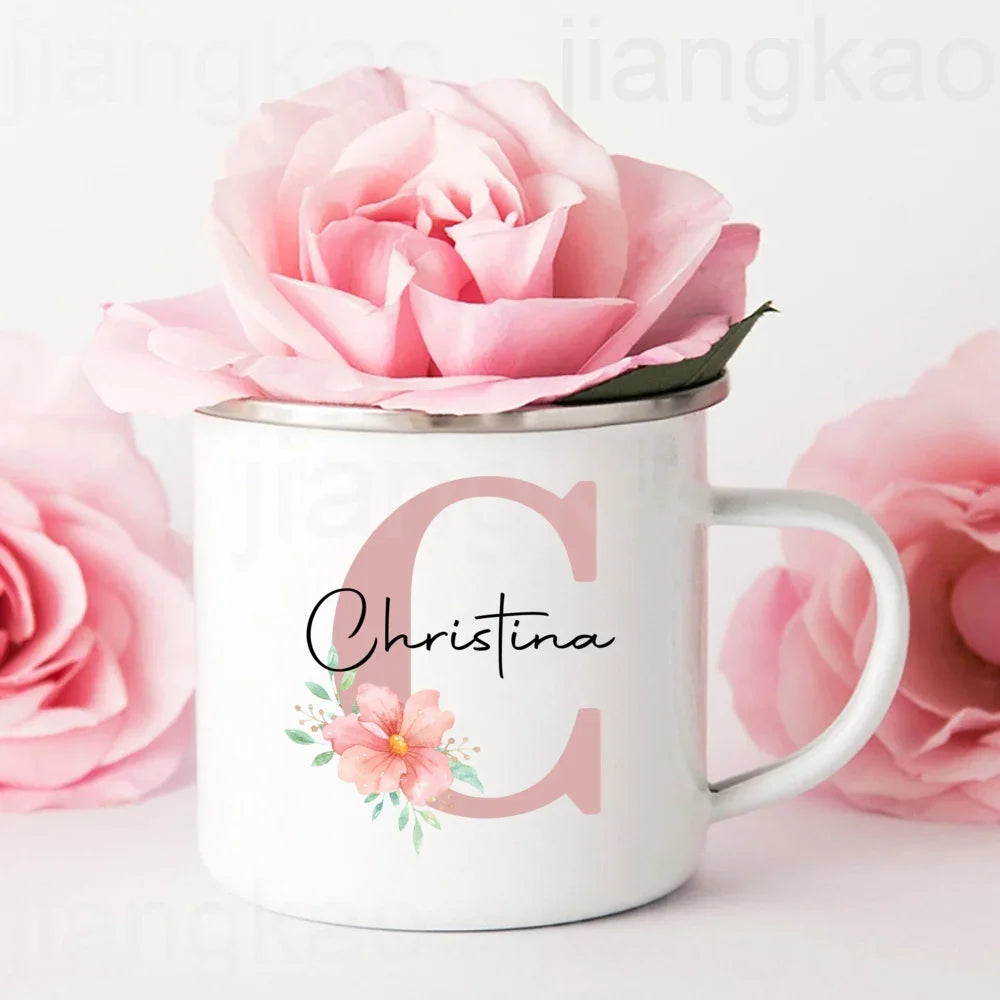 Personalized Mug Initial with Name Cup Custom Coffee Hot Chocolate Mugs Bridesmaid gift wedding birthday christmas Gifts for Her