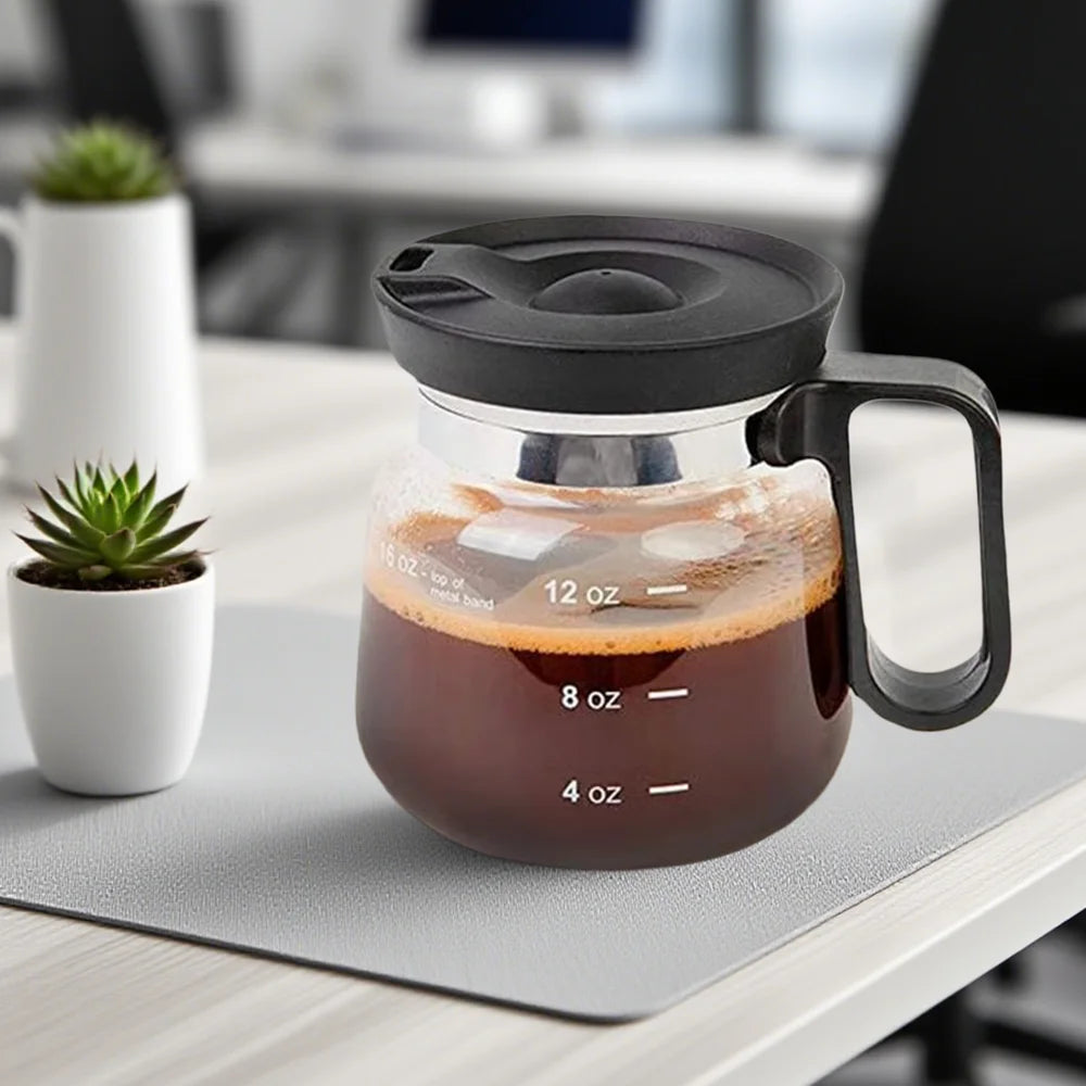 Clear Coffee Mug 16oz Glass Mugs for Hot Beverages Pot Drinking Cups with Lid for Hot Cold Beverage Milk Latte Cappuccino Water