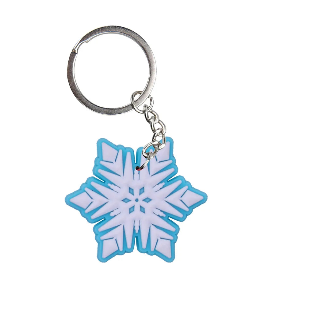 Snowflake Series Keychain New 2D PVC Soft Rubber Backpack Decoration Christmas Gift Car Free DIY Keychain Accesorios Bag Charm