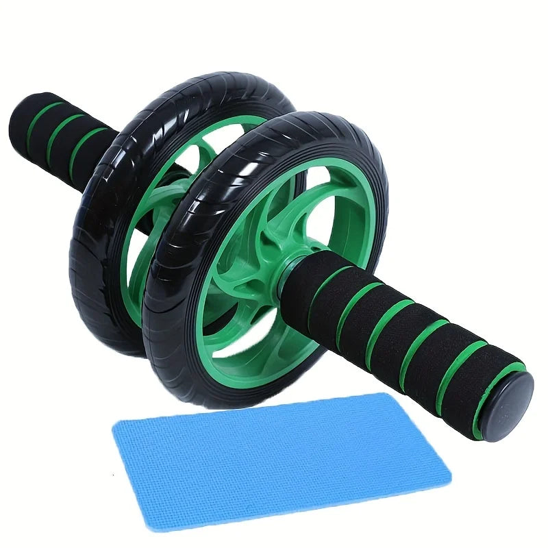 Abdominal Muscle Wheel Double Wheel Healthy Abdominal Wheel Slimming Belly Men's and Women's Fitness Equipment Silent Roller