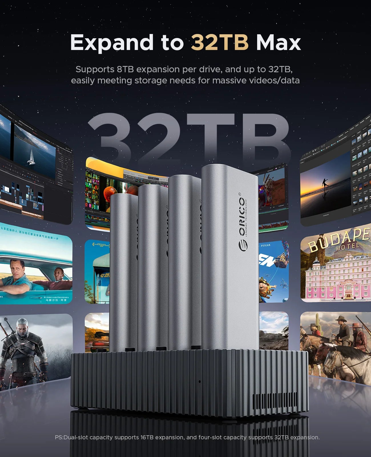 ORICO USB4 40Gbps M.2 NVMe SSD Clone Docking Station 4 Bay 2 Bay offline clone  SSD enclosure for Internal SSD Duplicator