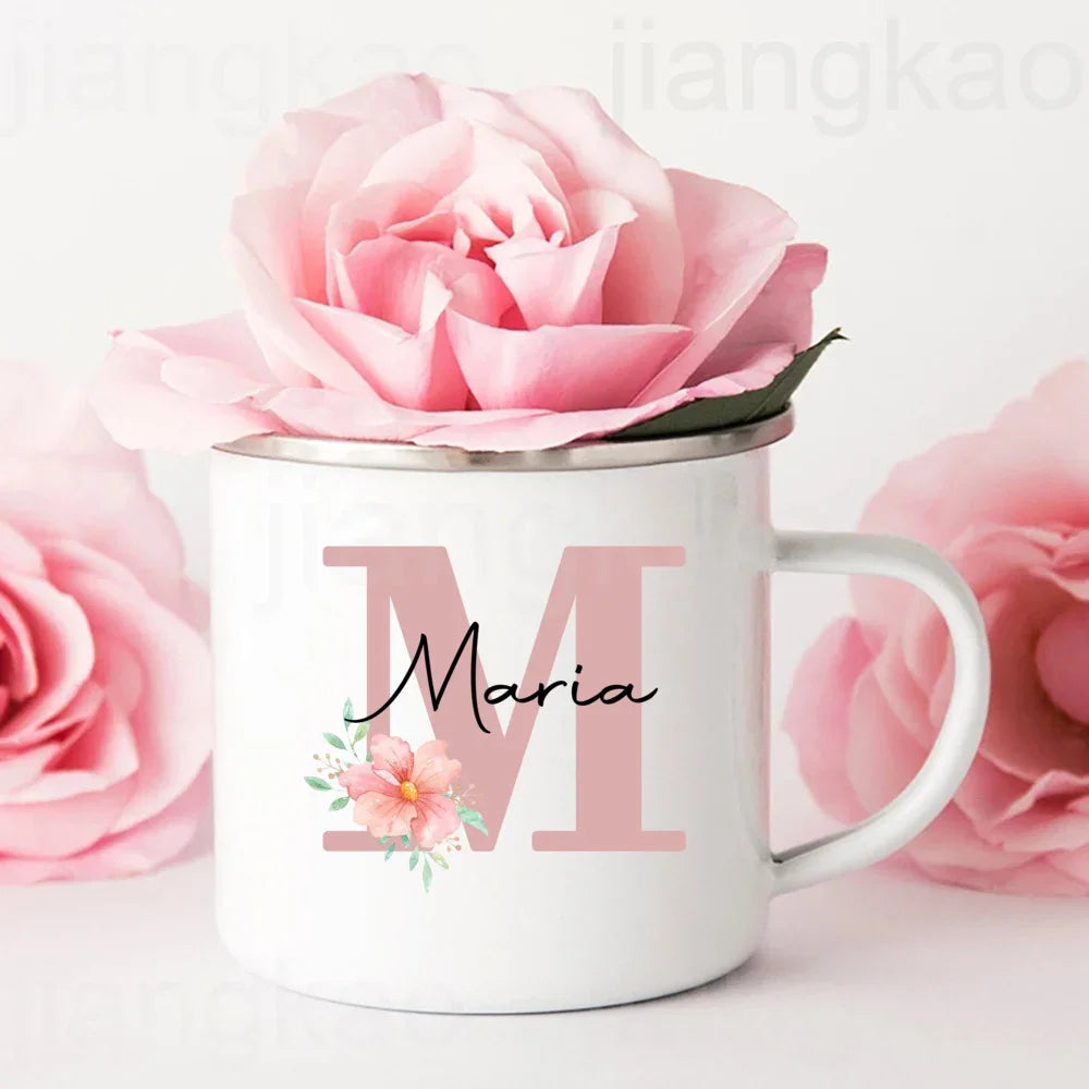 Personalized Mug Initial with Name Cup Custom Coffee Hot Chocolate Mugs Bridesmaid gift wedding birthday christmas Gifts for Her