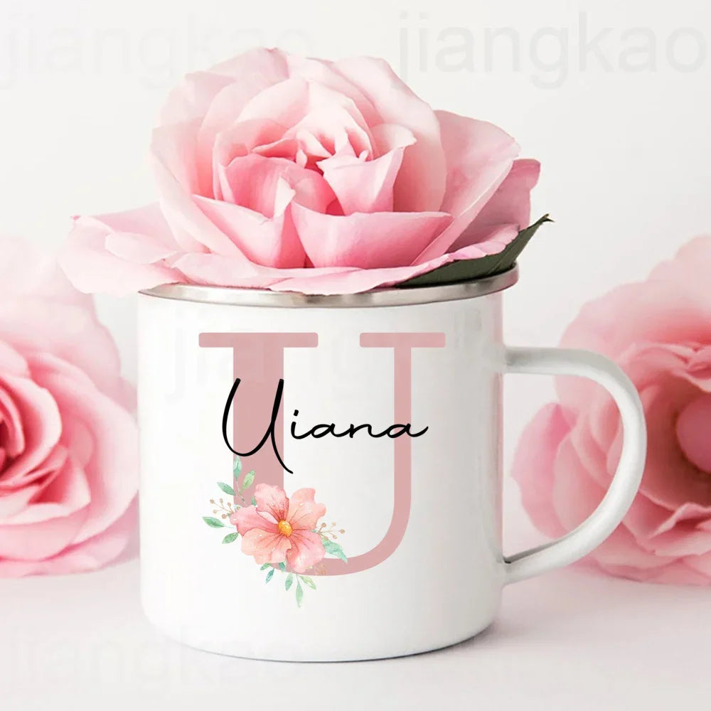 Personalized Mug Initial with Name Cup Custom Coffee Hot Chocolate Mugs Bridesmaid gift wedding birthday christmas Gifts for Her