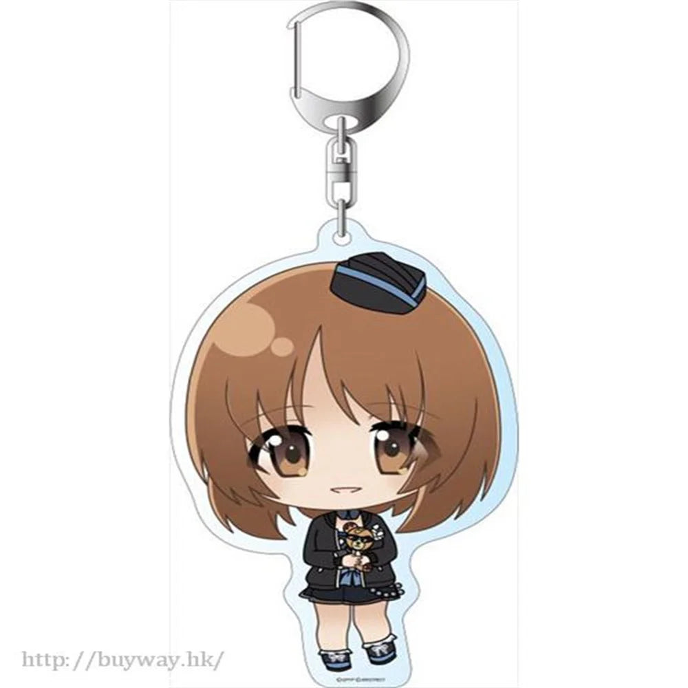 Anime Fans GiftsGIRLS und PANZER The Movie Anchovy Q Version HD Character PVC Acrylic  Keychain Collection Series About 6cm