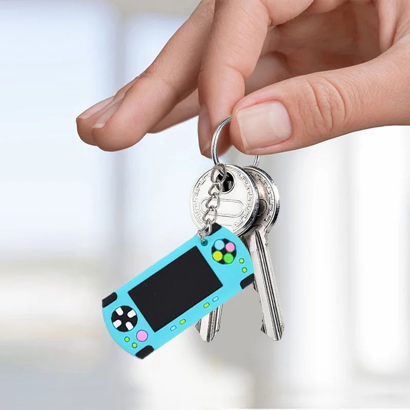6/12/24Pcs Video Game Machine PVC Keychains Kids Birthday Party Favors Gift for Guest Goodie Pinata Fillers Backpack Pendant Toy
